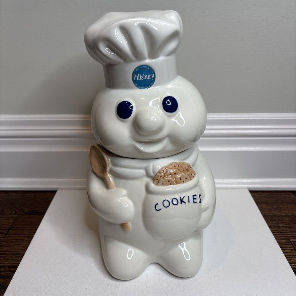 Vintage 1999 Pillsbury Doughboy Cookie Jar Benjamin & Medwin Ceramic 12” Sound